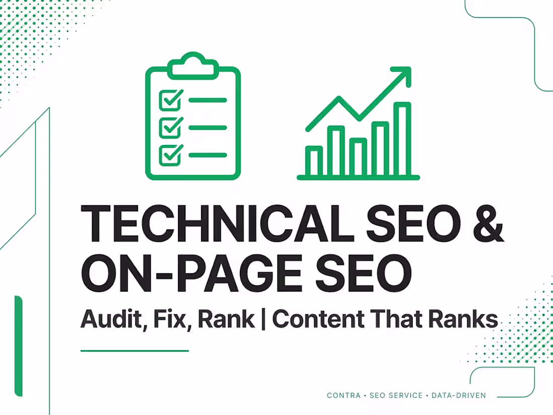 Cover image for Technical SEO Audit + On-Page SEO & Content That Ranks