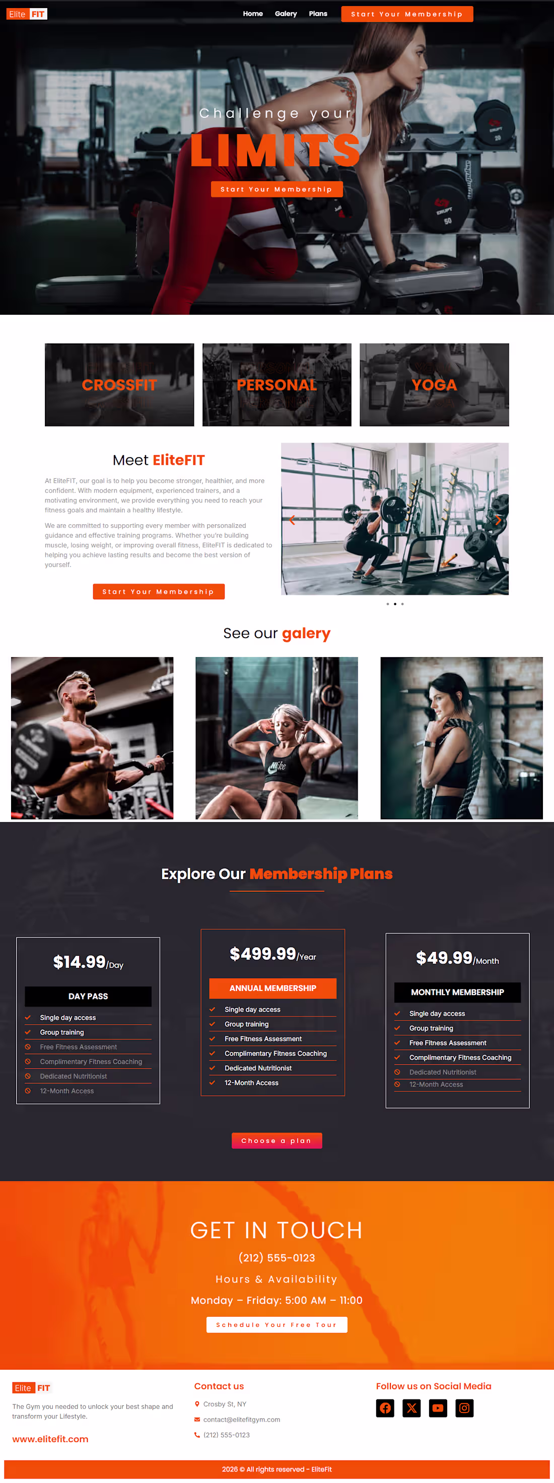 Cover image for Elite Fit (Gym): High-energy fitness website promoting membe...