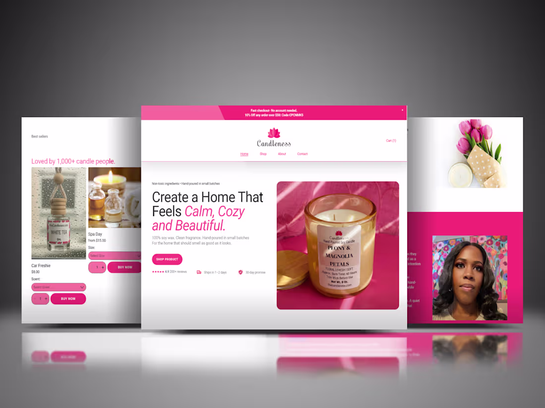 Cover image for Candleness E-commerce Website Design and Build