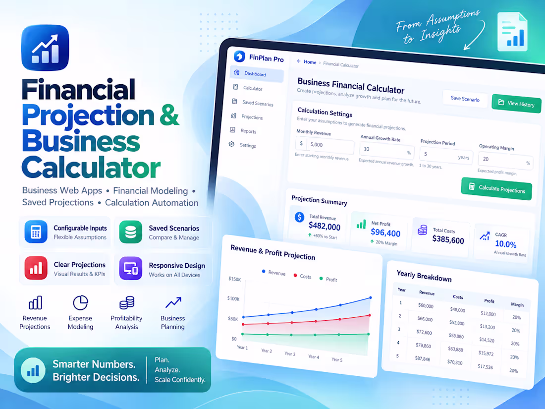 Cover image for Financial Projection & Business Calculator