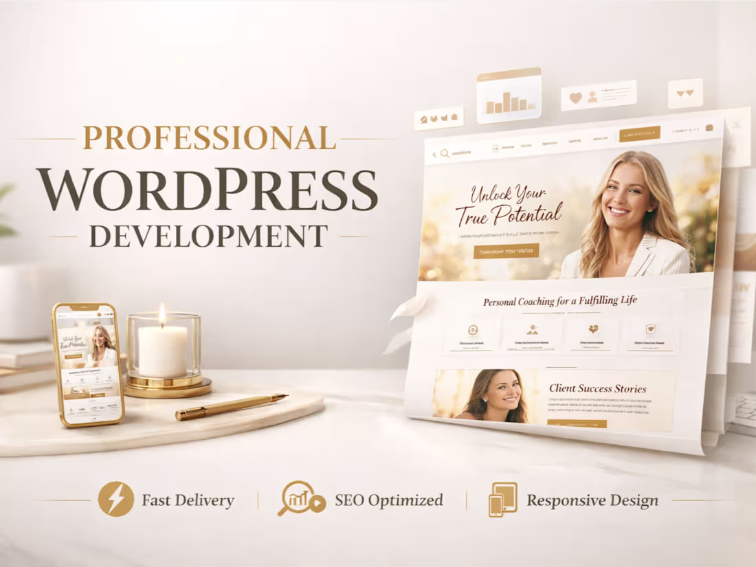 Cover image for I will create responsive wordpress website design and blog setup