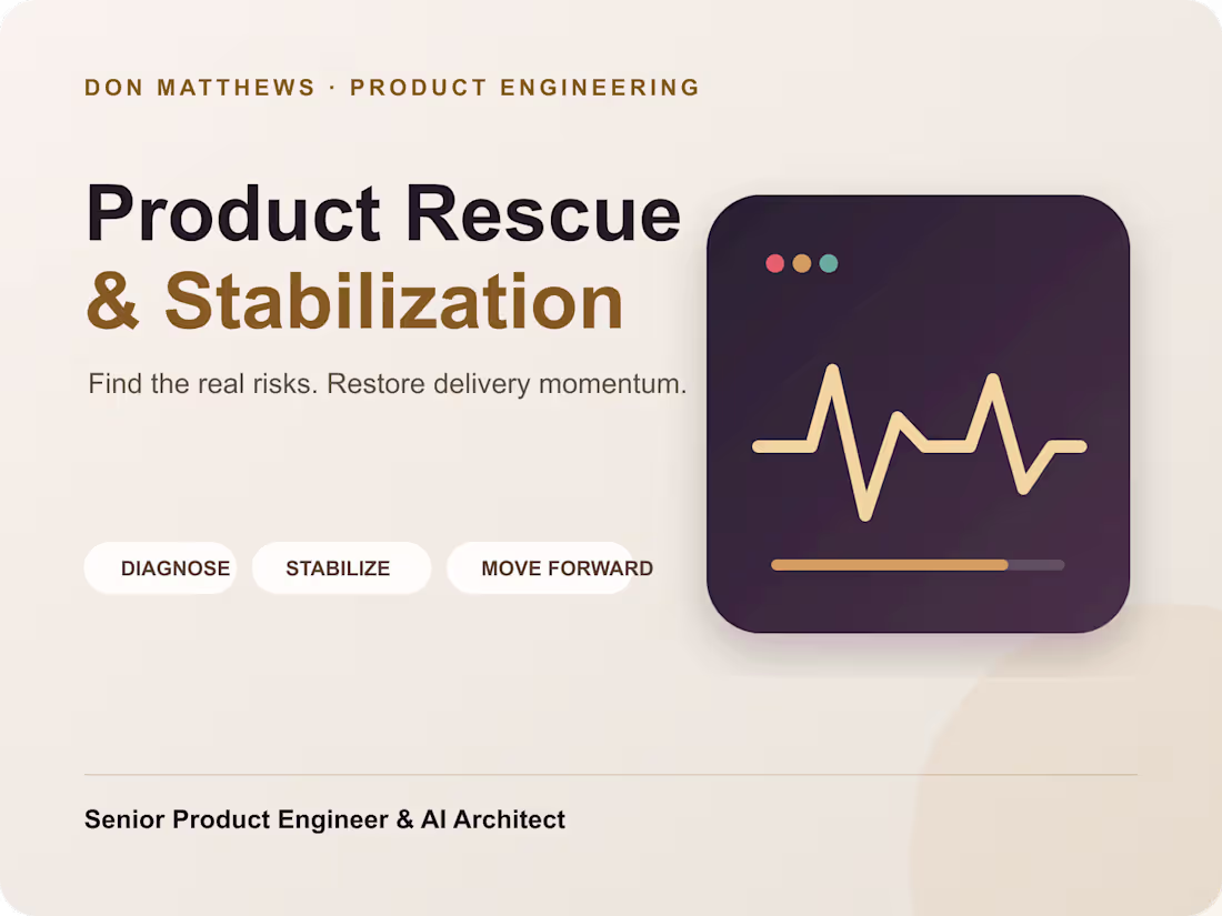 Cover image for Product Rescue & Stabilization