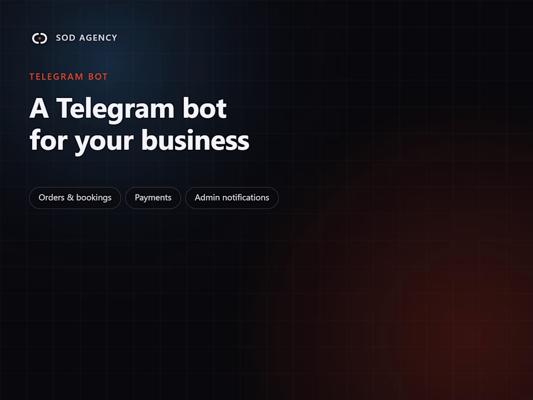 Cover image for Telegram bot for orders, bookings and payments