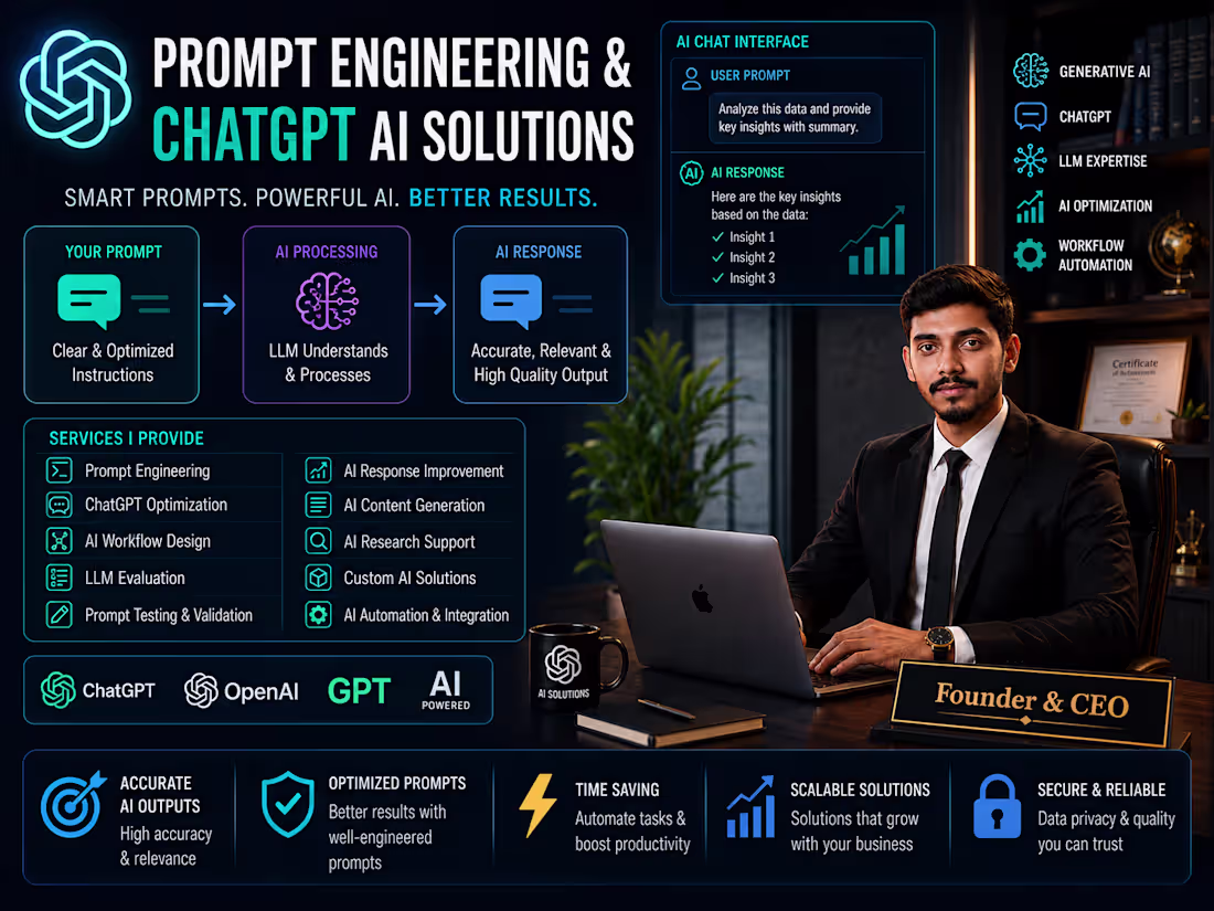 Cover image for Prompt Engineering & ChatGPT AI Solutions