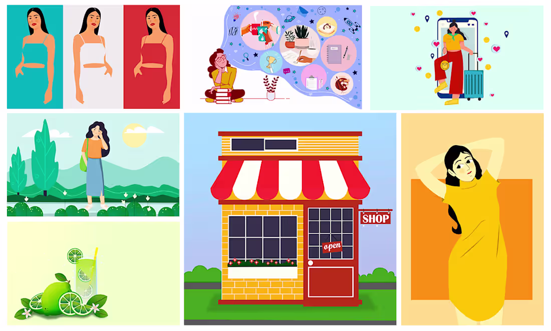Cover image for Modern 2d flat vector illustrations