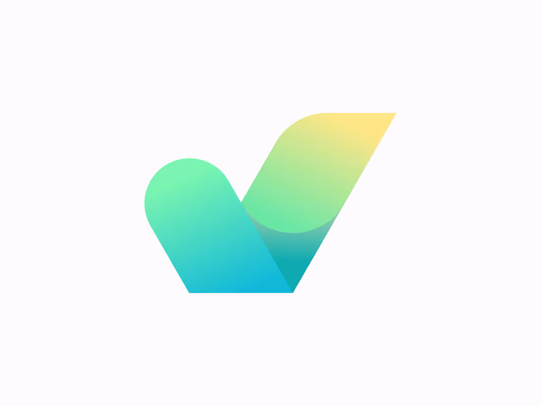 Cover image for V logo design for "vcheck" - Modern abstract letter logo