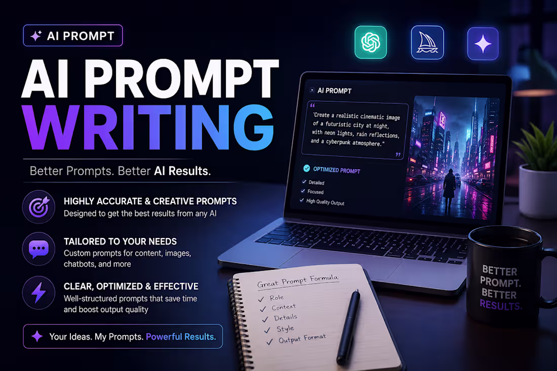 Cover image for AI prompt writing
professional AI prompt