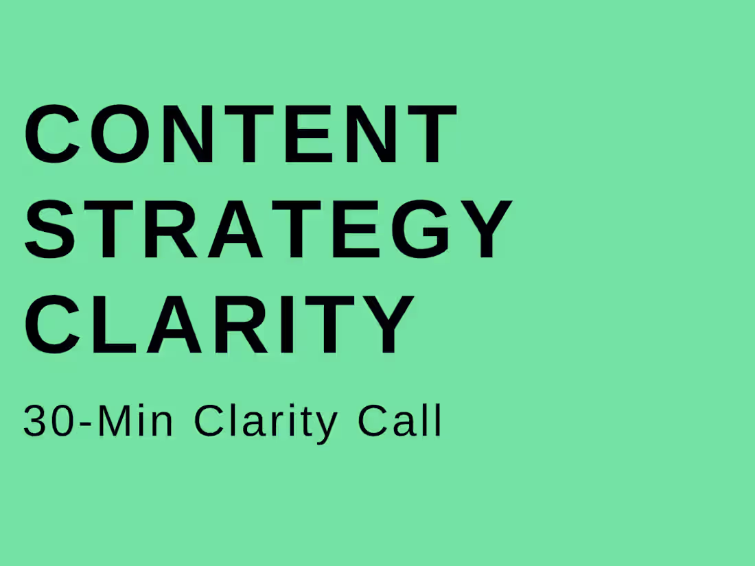 Cover image for Content Strategy Clarity Call (30 Minutes)