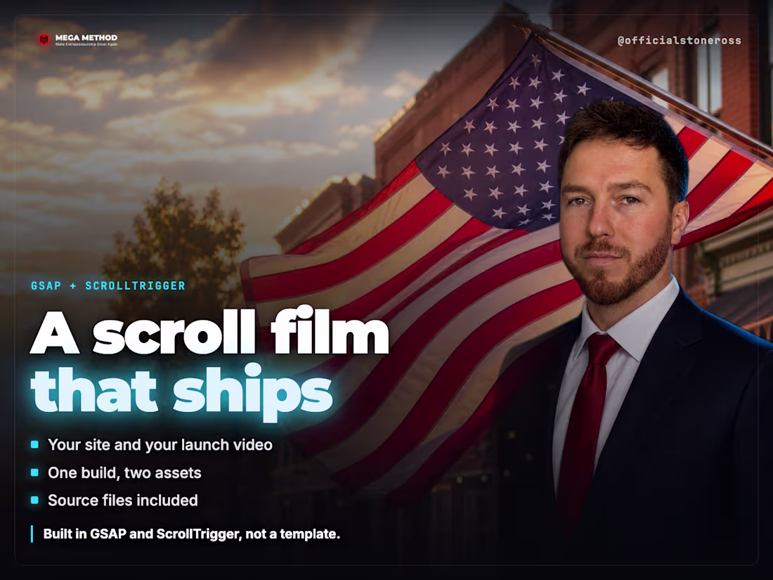 Cover image for A Scroll Film That Ships As Your Site And Your Launch Video