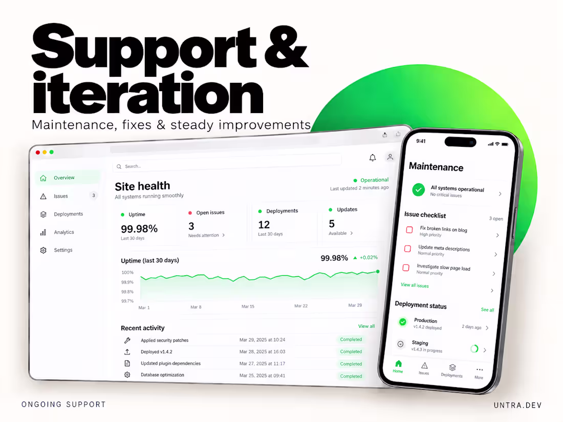 Cover image for Website support & iteration