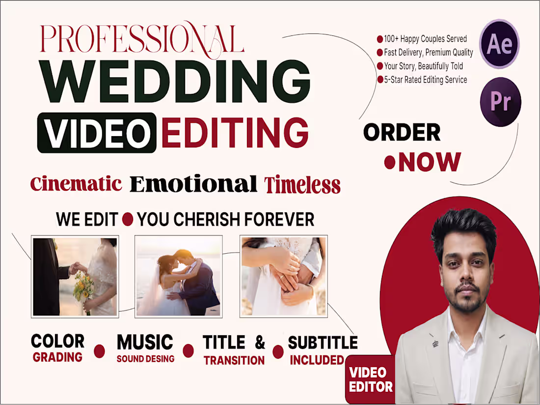 Cover image for Cinematic Wedding Video Editing | Emotional Storytelling & Film 