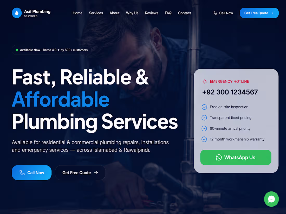 Cover image for Custom Website Development for Plumbing Businesses & Contractors