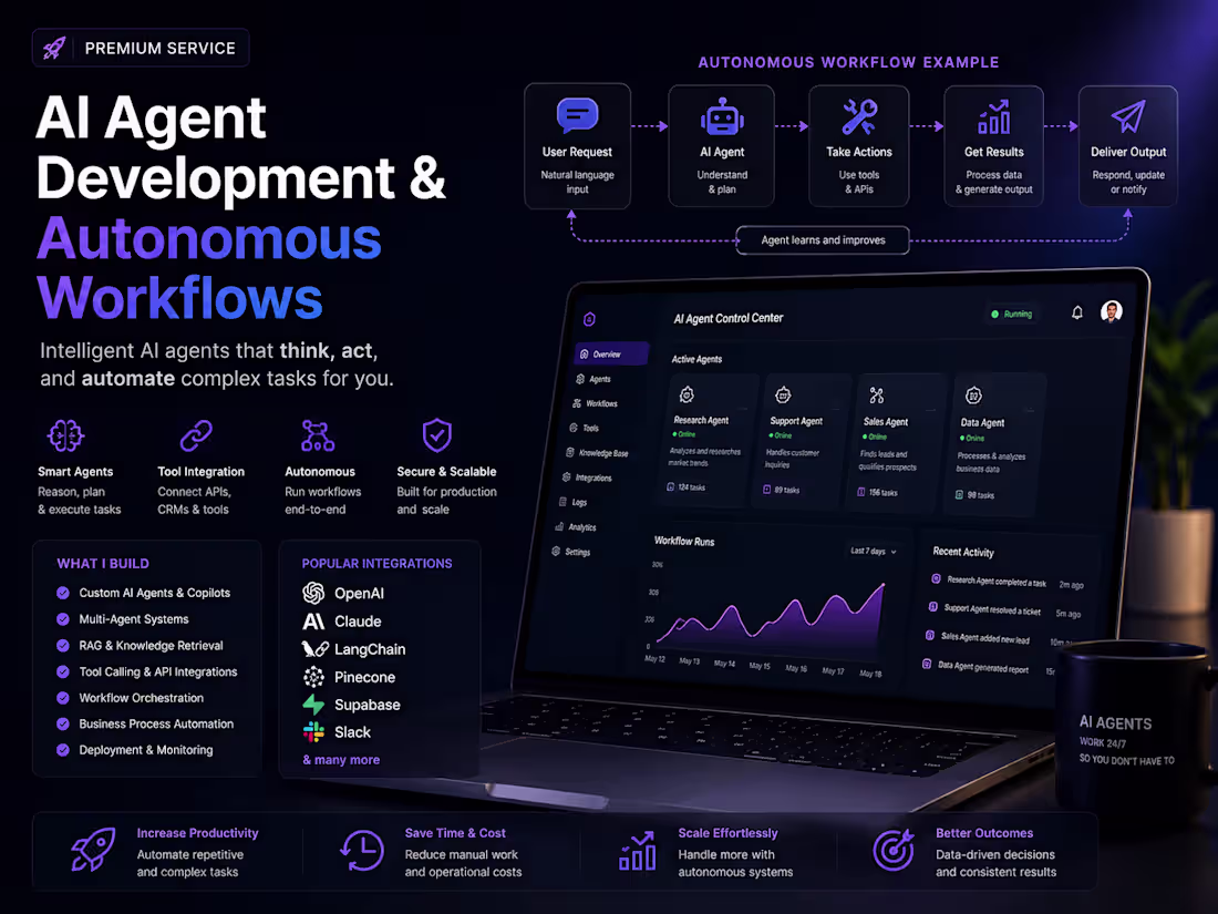 Cover image for AI Agent Development & Autonomous Workflows