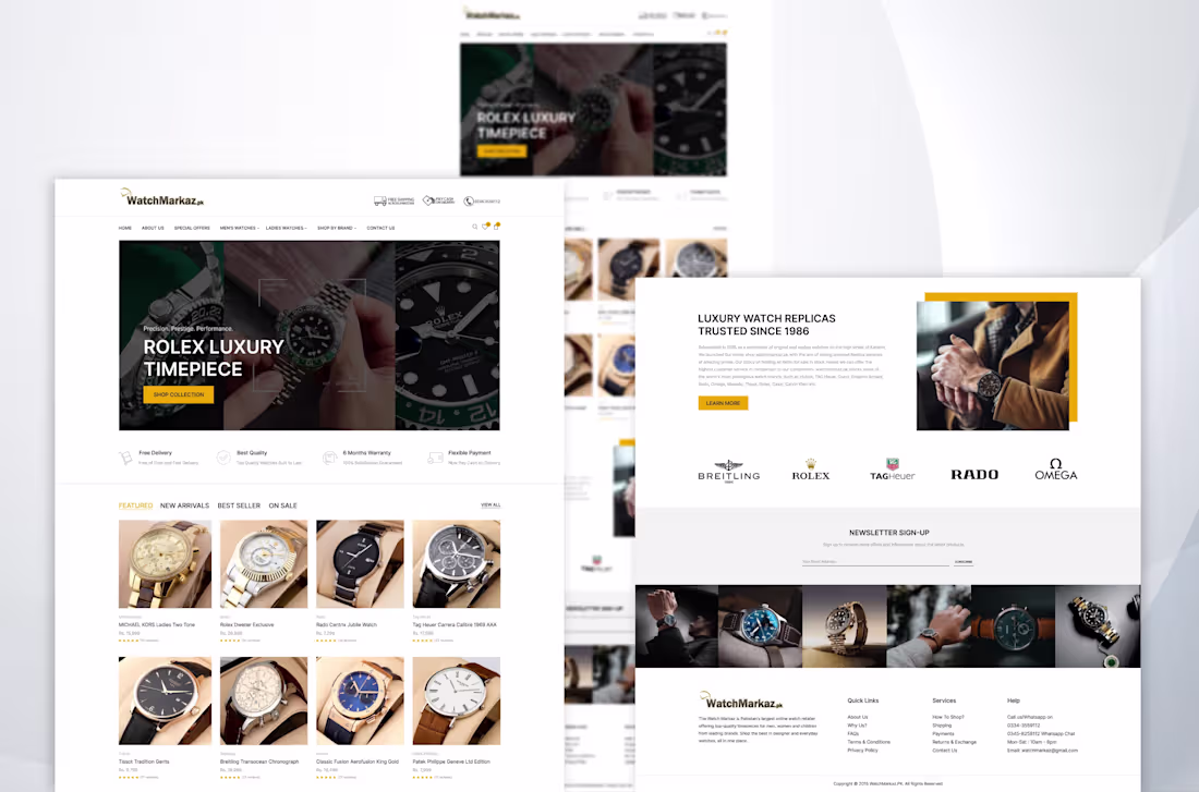 Cover image for Luxury Store Website Design & Development for WatchMarkaz