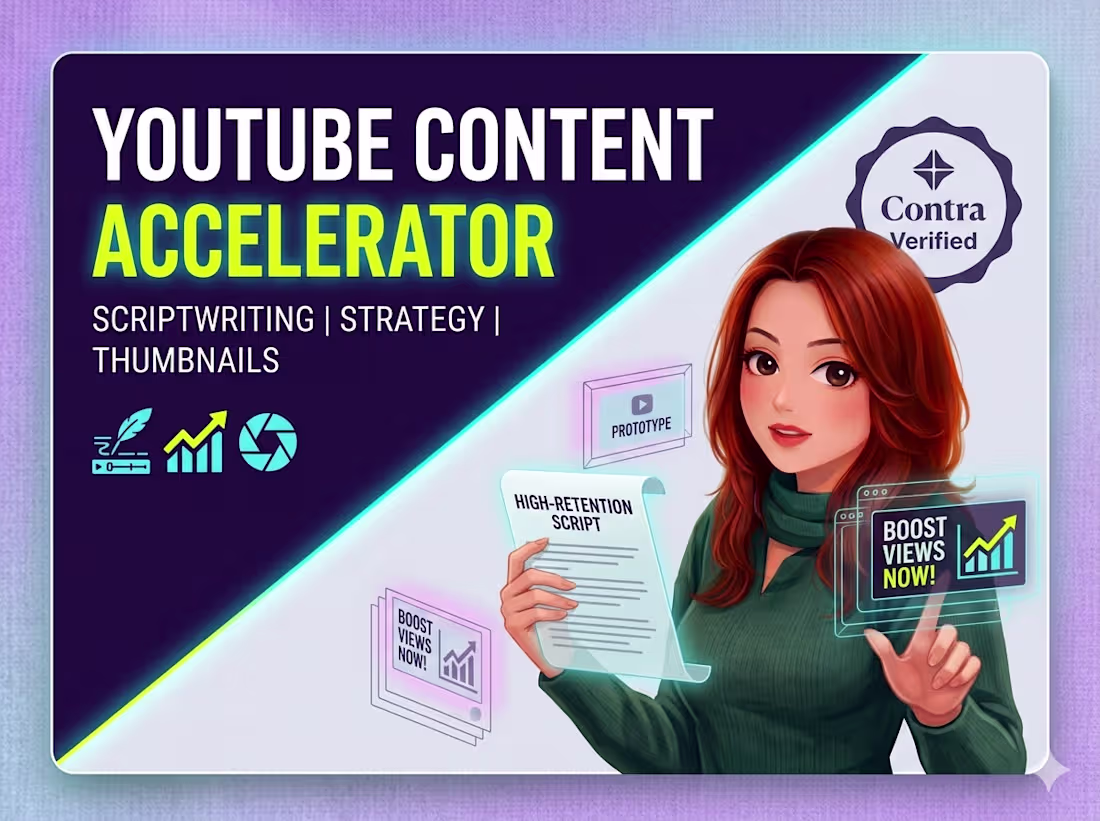 Cover image for YouTube Scriptwriting & Thumbnail Design Package