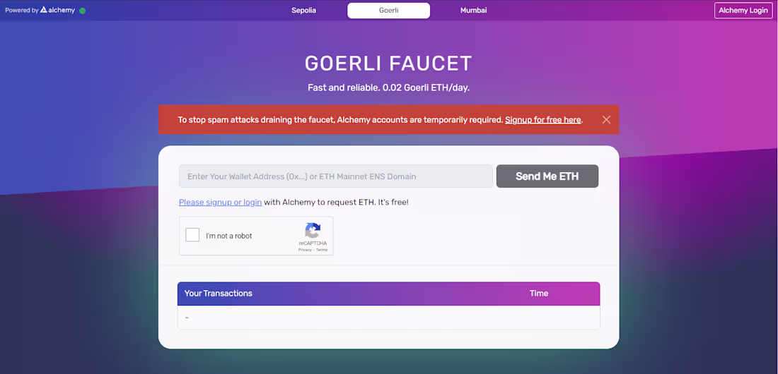 Cover image for UX Redesign : Alchemy's Goerli Faucet