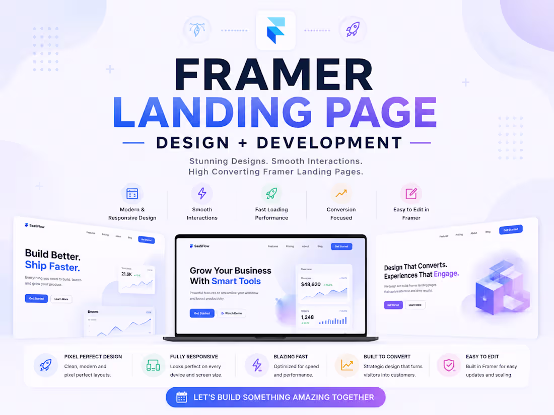 Cover image for Framer Landing Page — Design + Development