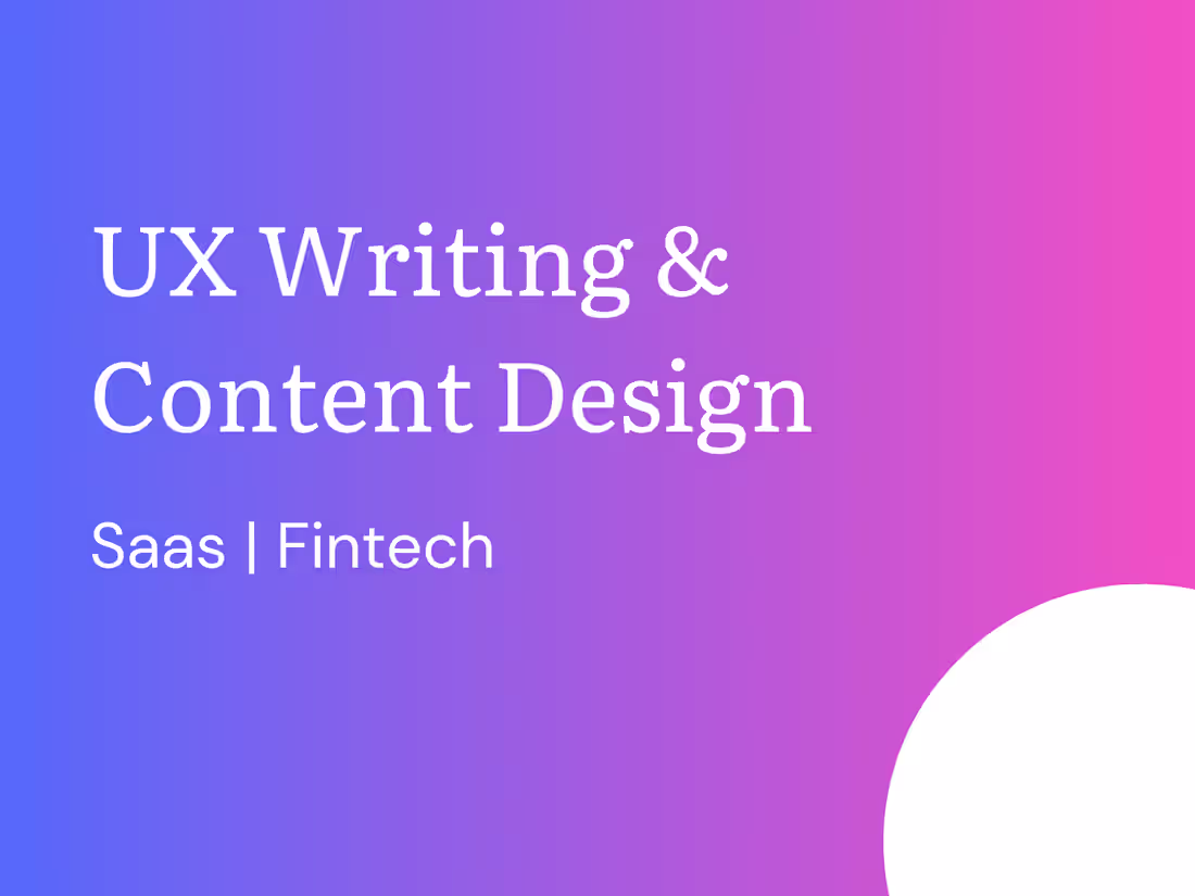 Cover image for UX Writing & Content Design 