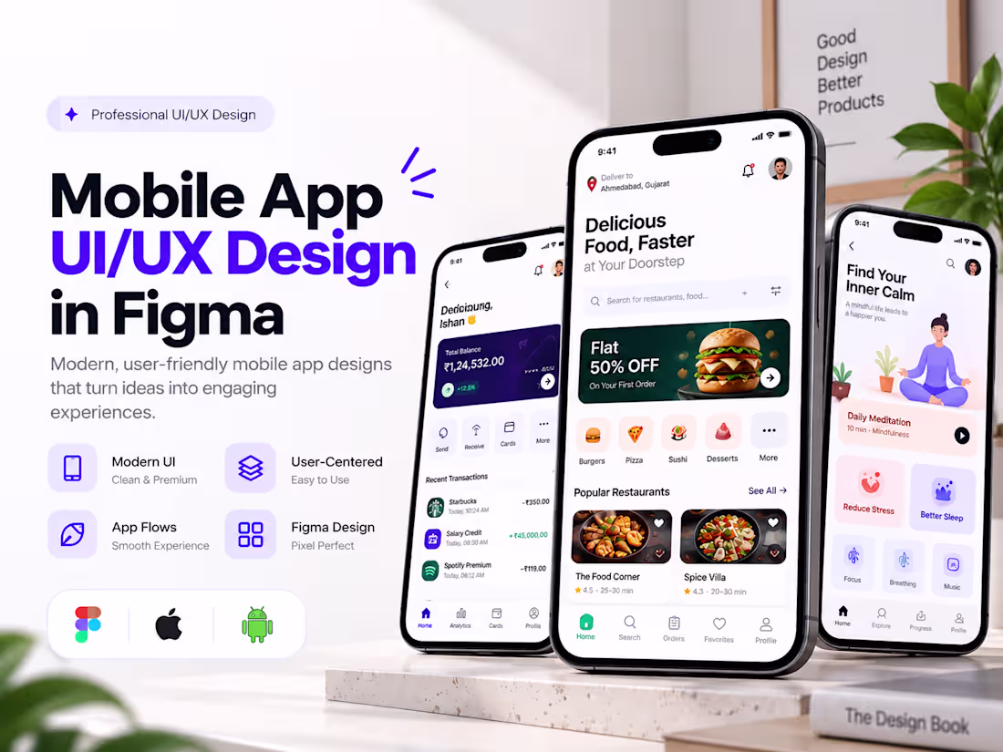 Cover image for Mobile App UI/UX Design in Figma