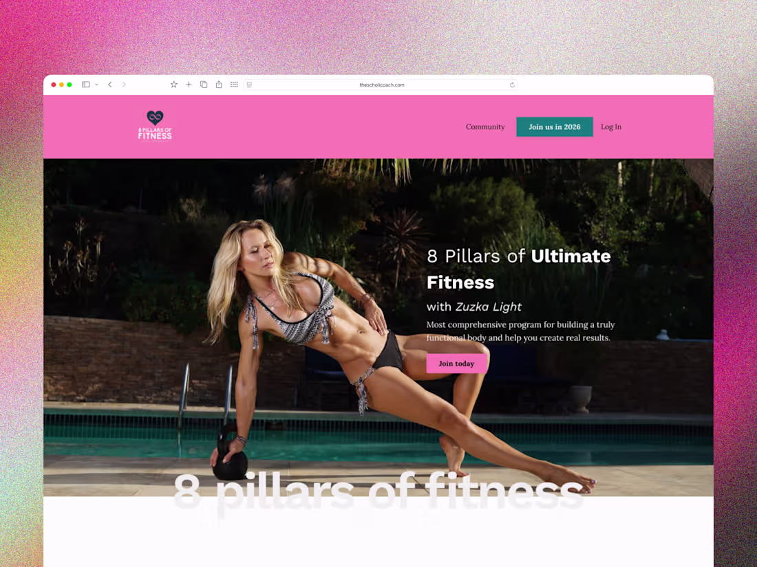 Cover image for Kajabi Website redesign for 8 Pillars of Fitness
