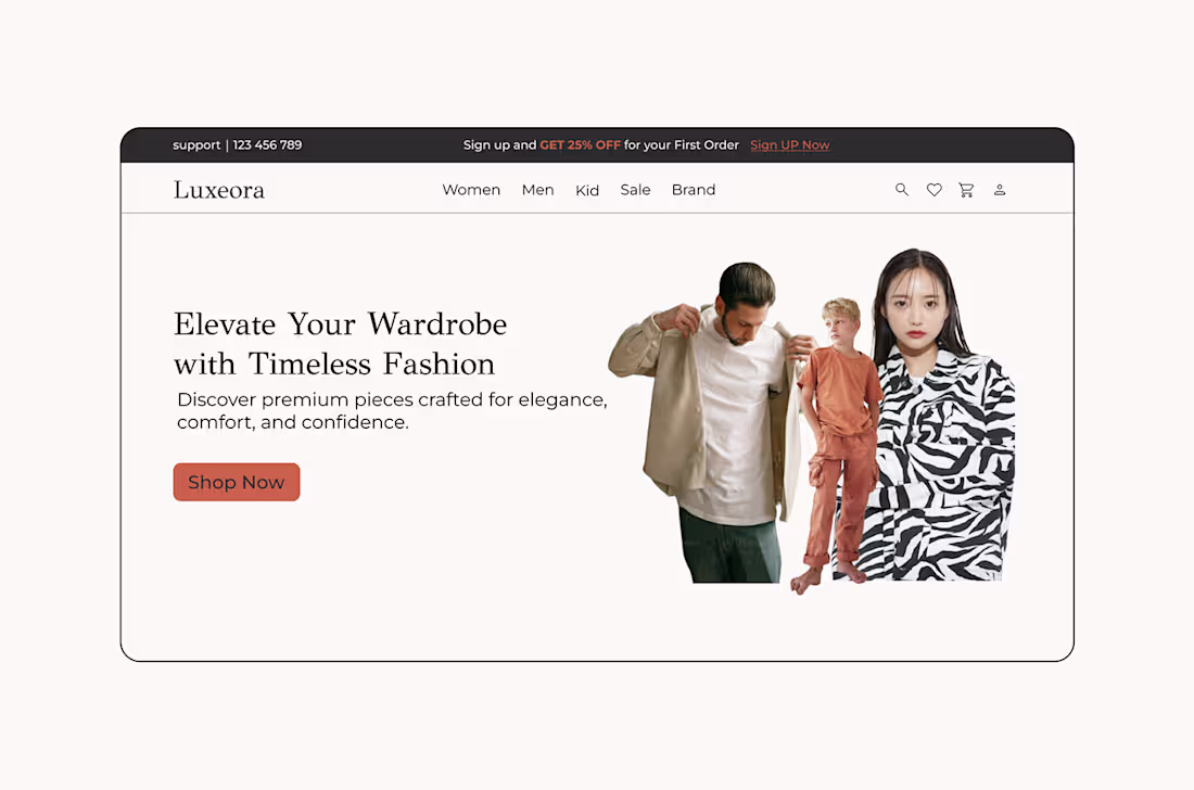 Cover image for Fashion clothing | UI/UX | WebDesign Project