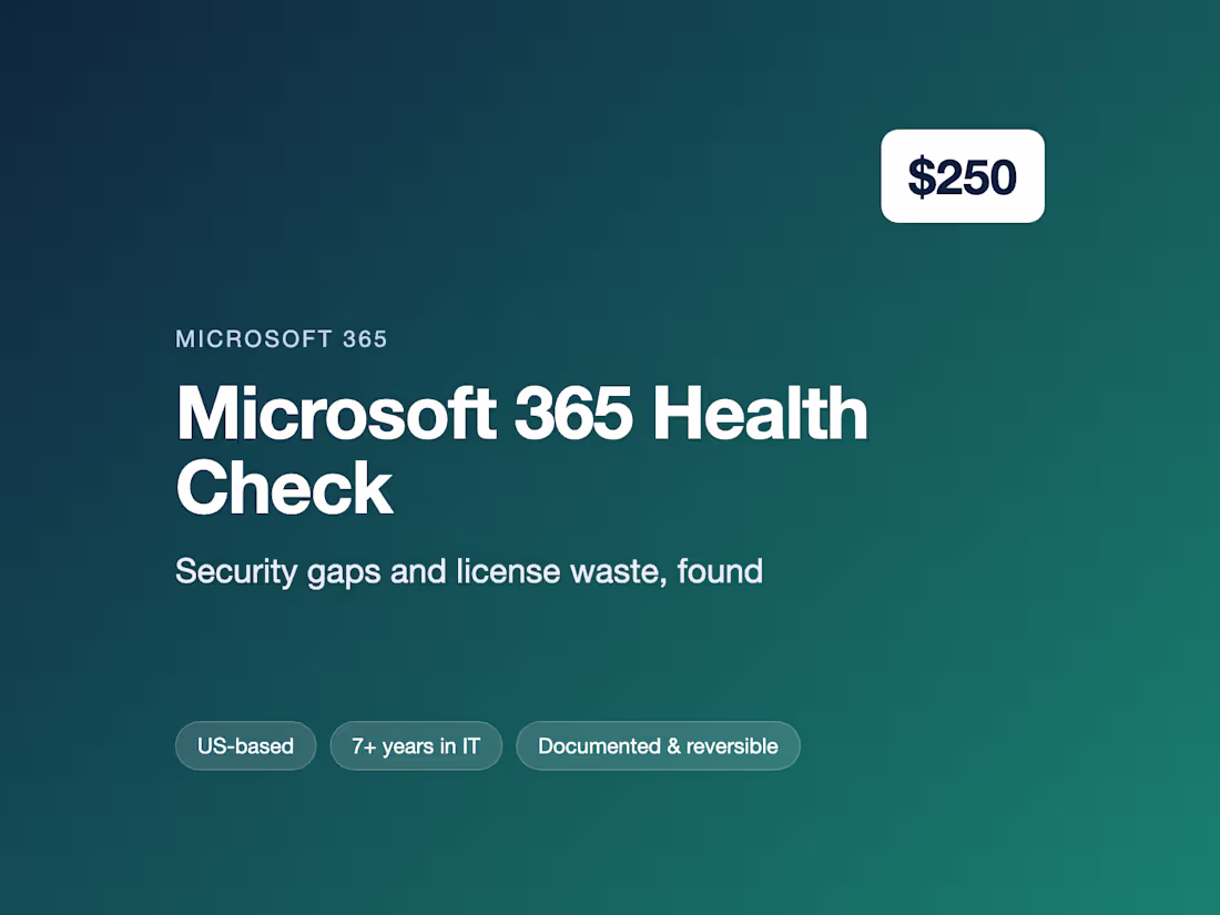 Cover image for Microsoft 365 Security & License Health Check