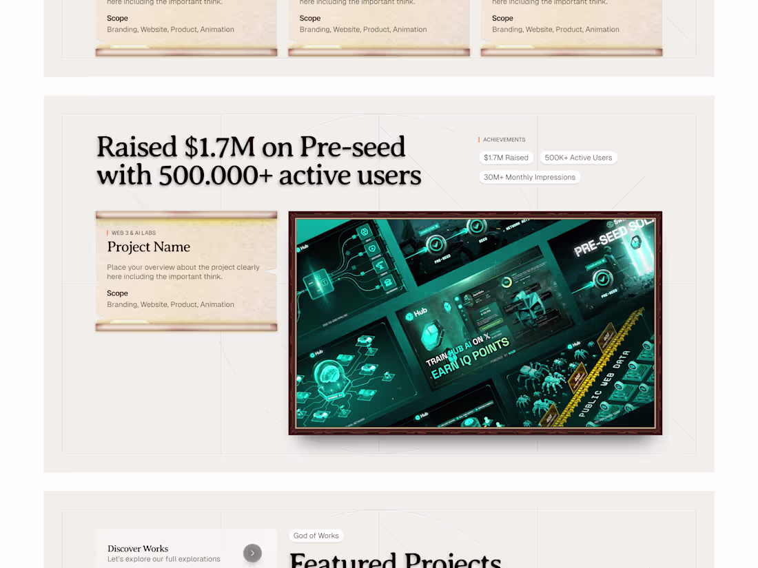 Cover image for Trying to explore different layouts for the project section,...