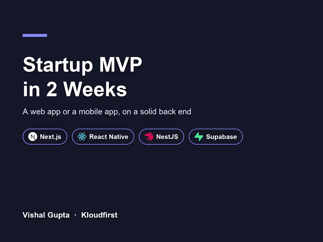 Cover image for Startup MVP: Next.js Web App or React Native Mobile App