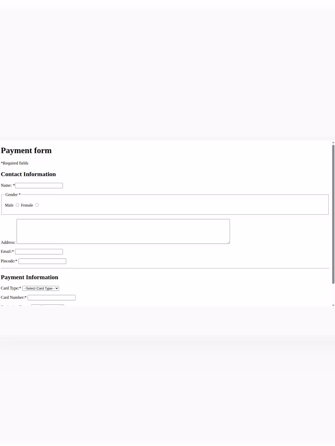 Cover image for A simplified page of payment gateway built only using HTML c...