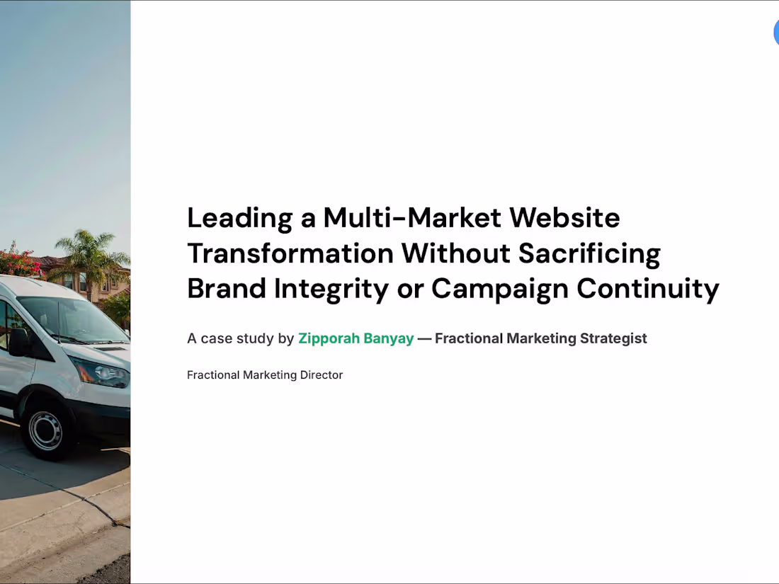 Cover image for Leading a Multi-Market Website Transformation 