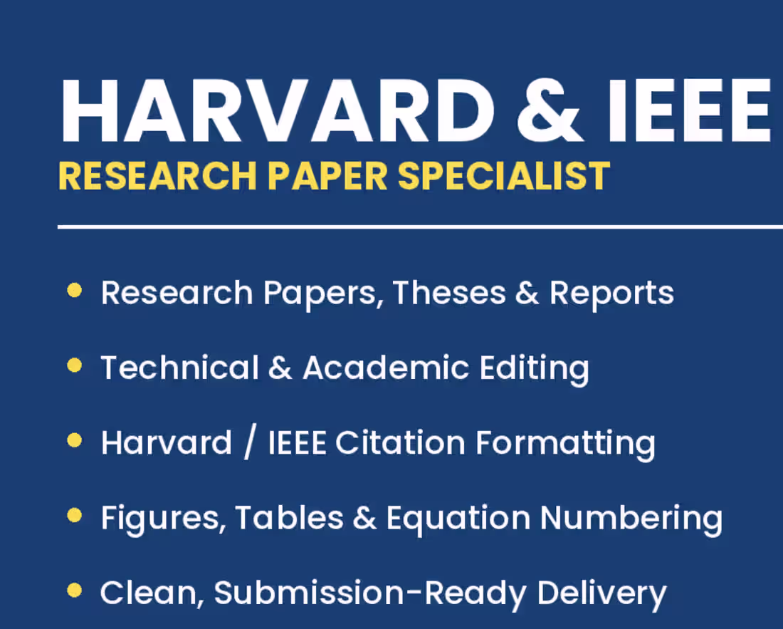 Cover image for I will proofread research paper in harvard and ieee style
