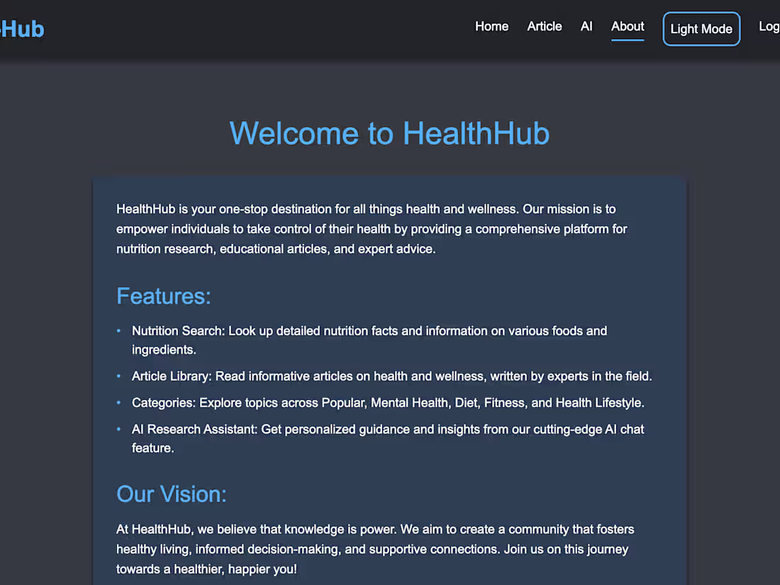 Cover image for Health Article Hub