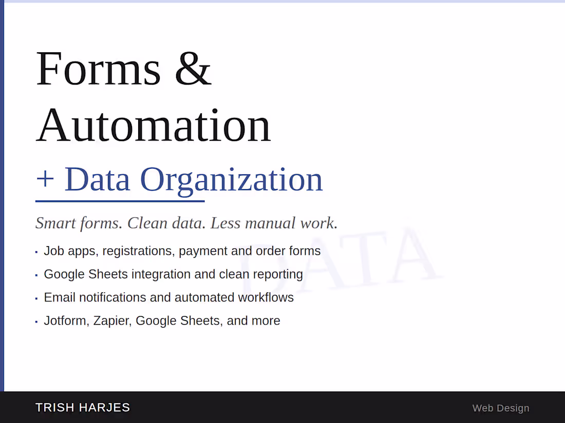 Cover image for Forms, Automation & Data Organization