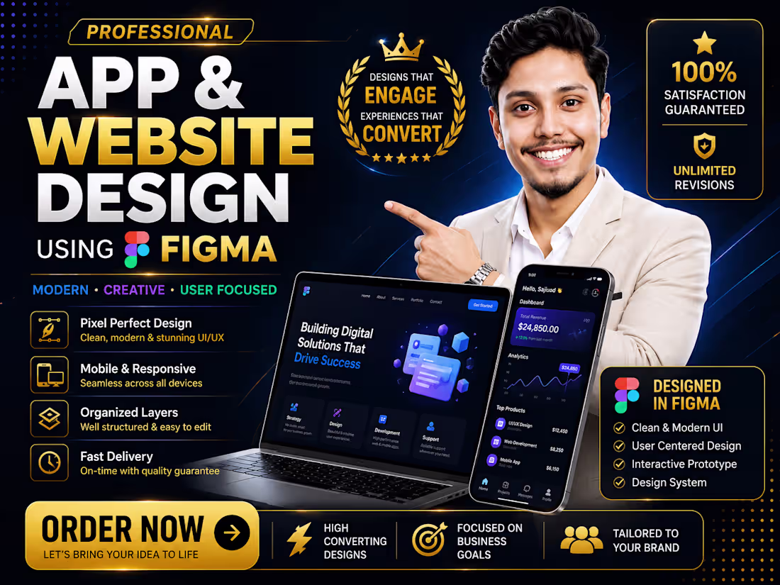 Cover image for Custom UI/UX Design for Mobile Apps & Websites