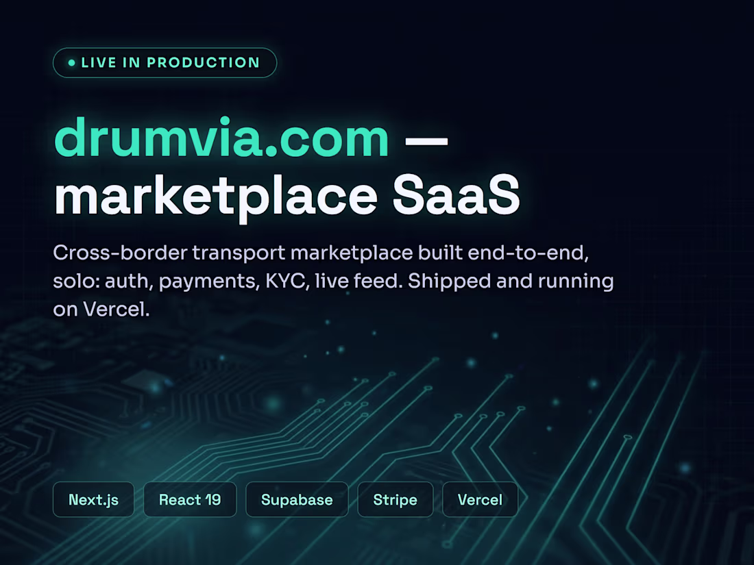 Cover image for drumvia.com (https://drumvia.com) — a cross-border