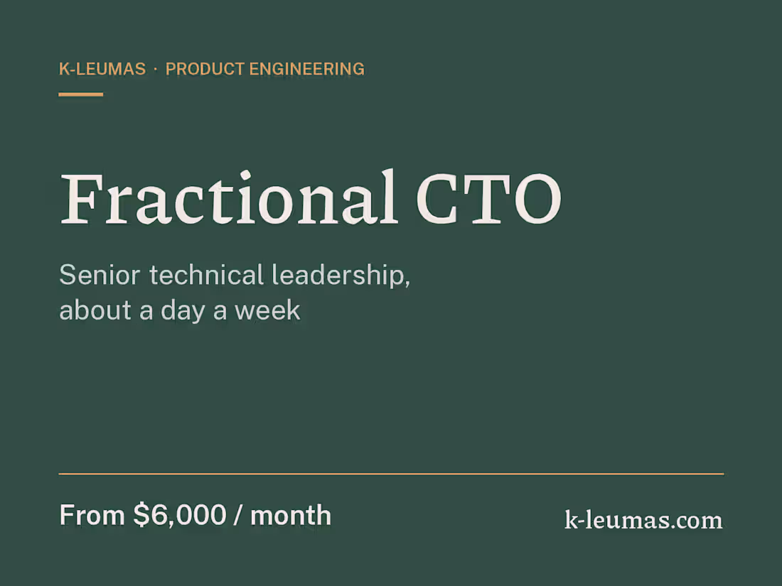 Cover image for Fractional CTO: senior technical leadership