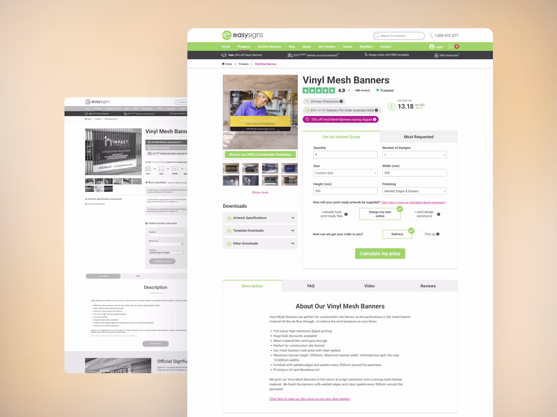 Cover image for Easy Signs: An improved product page to boost the business