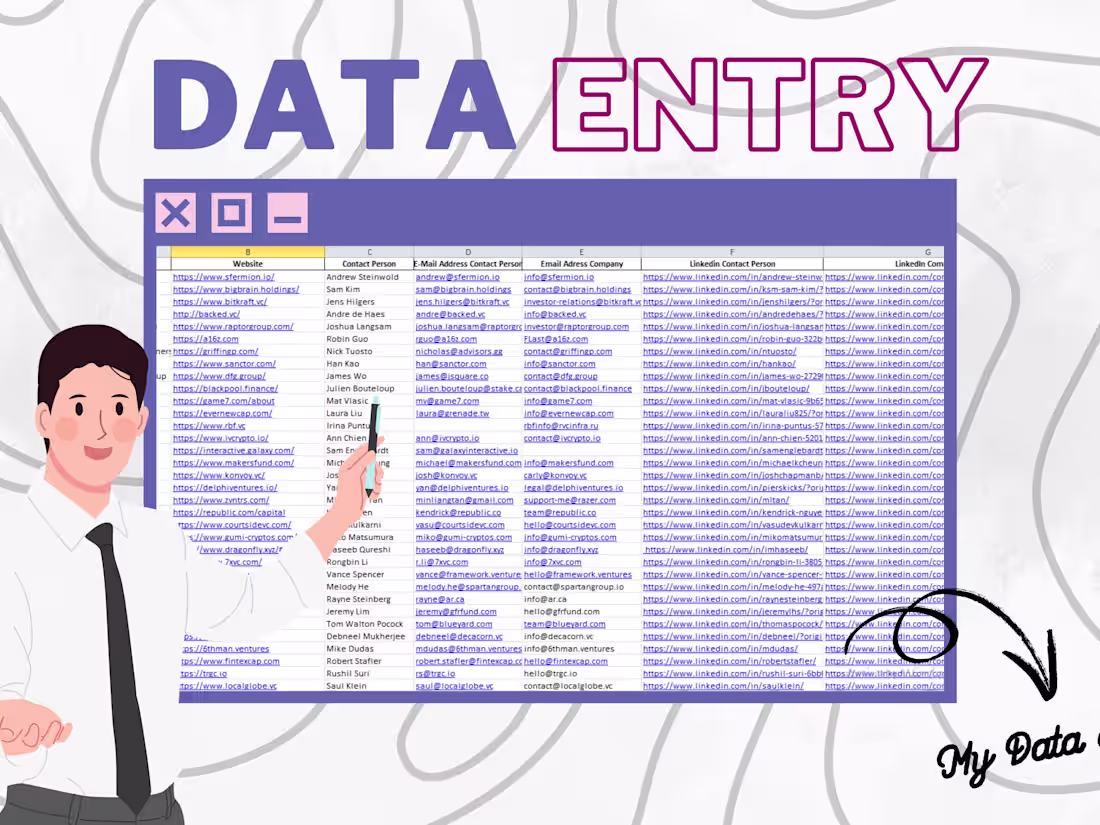 Cover image for Accurate and Fast Data Entry And Lead Generation