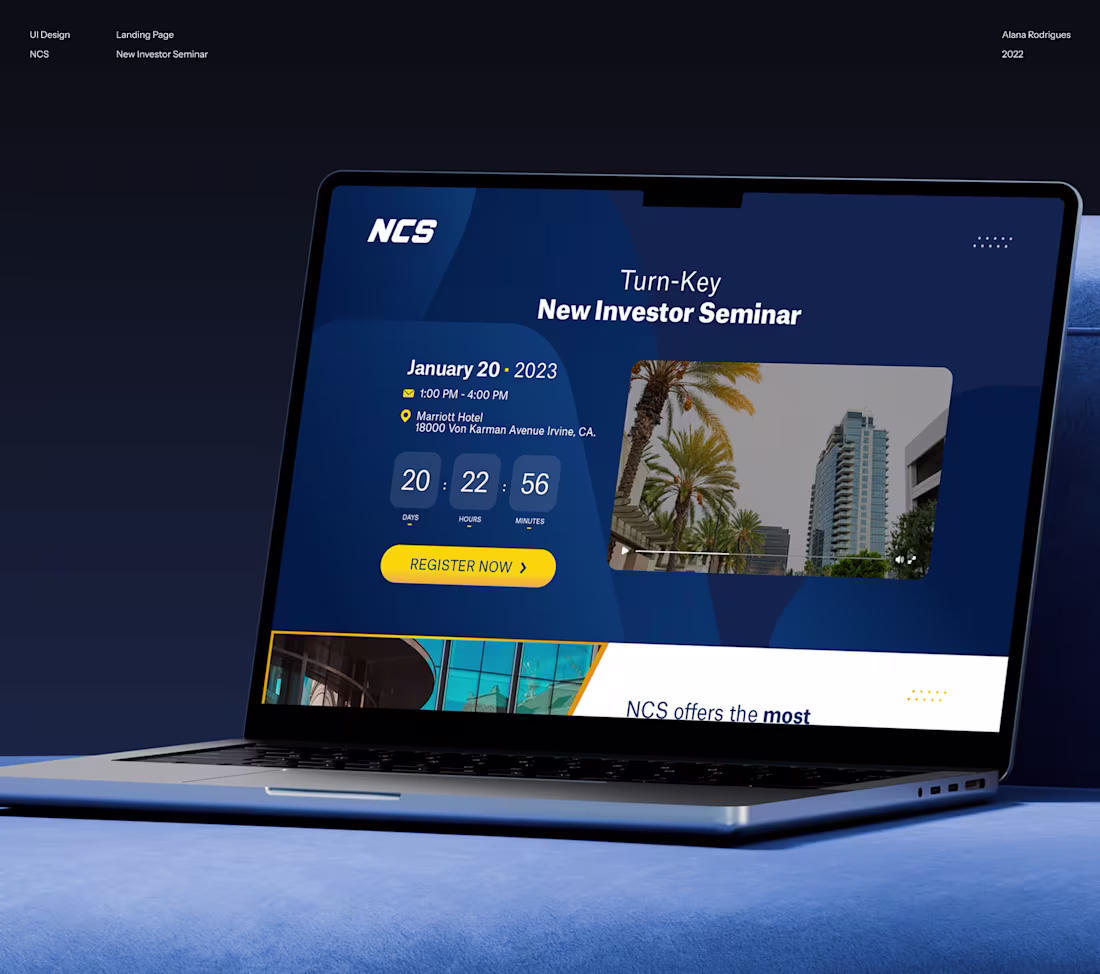 Cover image for Landing Page Design for NCS New Investor Seminar