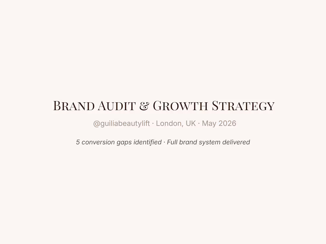 Cover image for Brand Audit & Growth Strategy — @guiliabeautylift