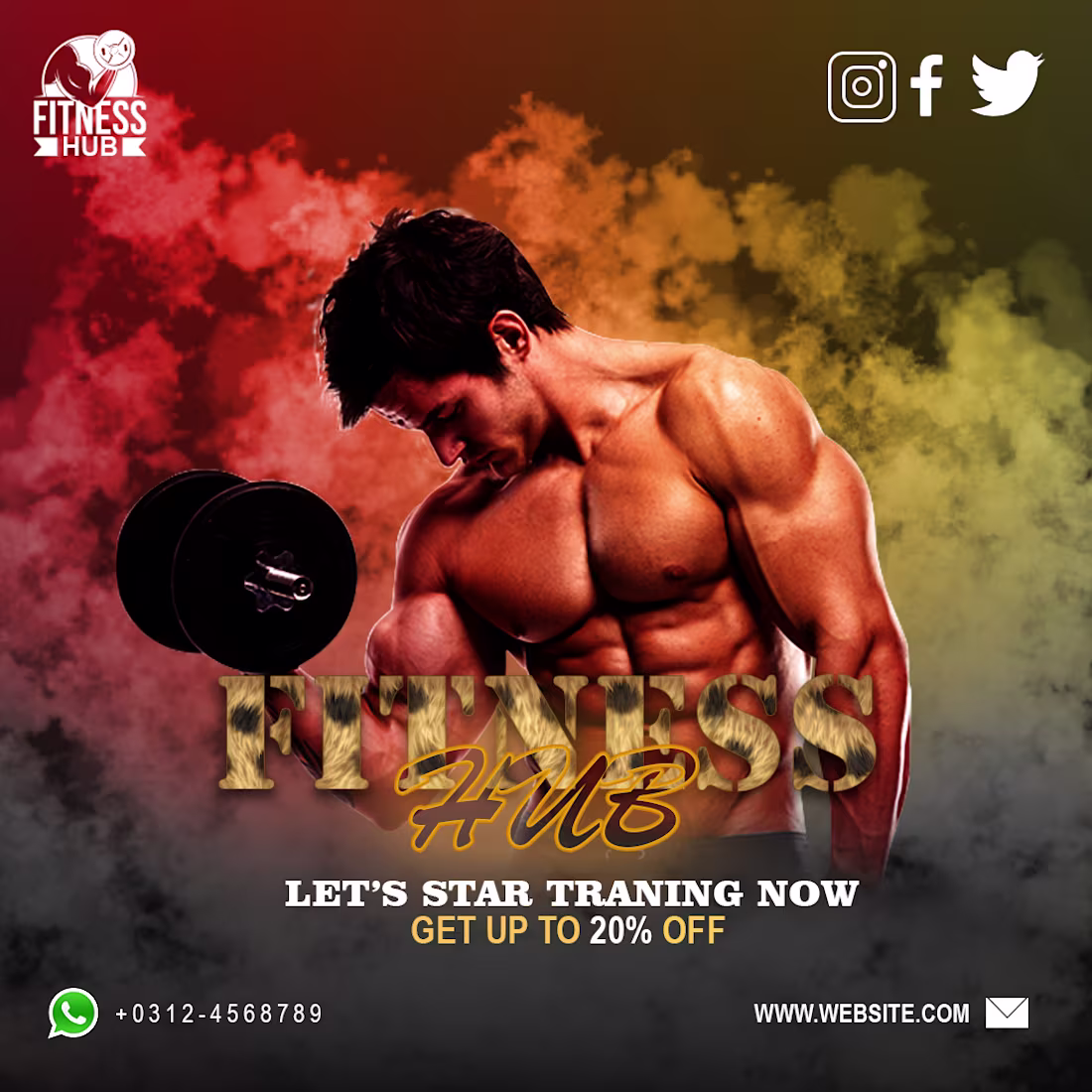 Cover image for An energetic gym promotional poster