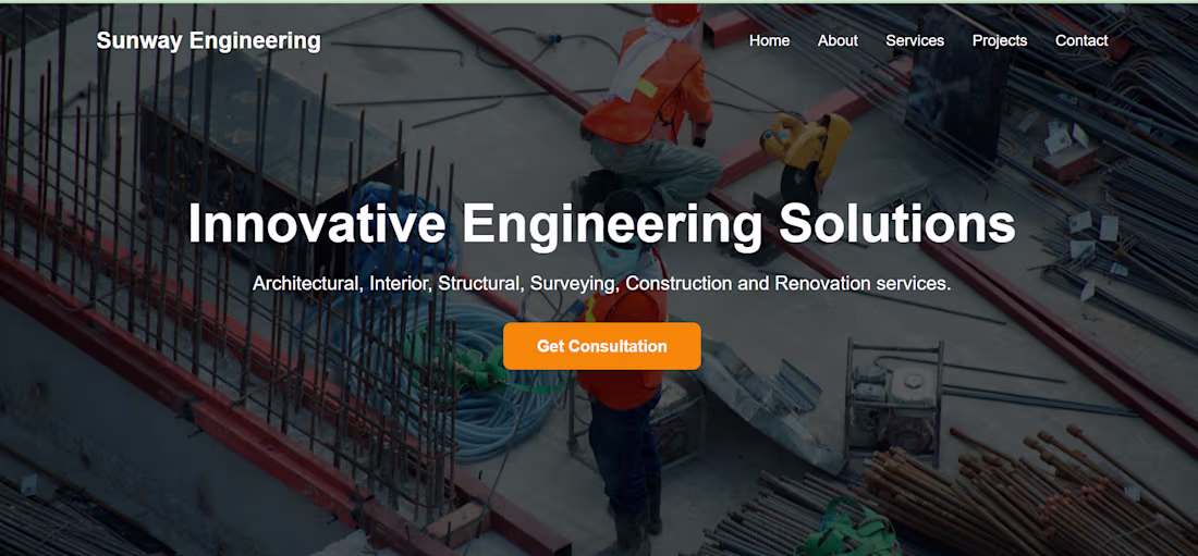 Cover image for buildind web page for construction and civil company
