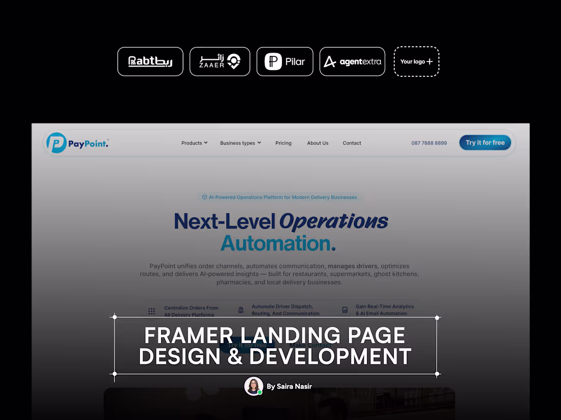Cover image for Framer Landing Page Design x Development