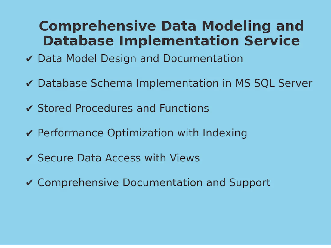 Cover image for Relational Data Modeling and Database Implementation Service