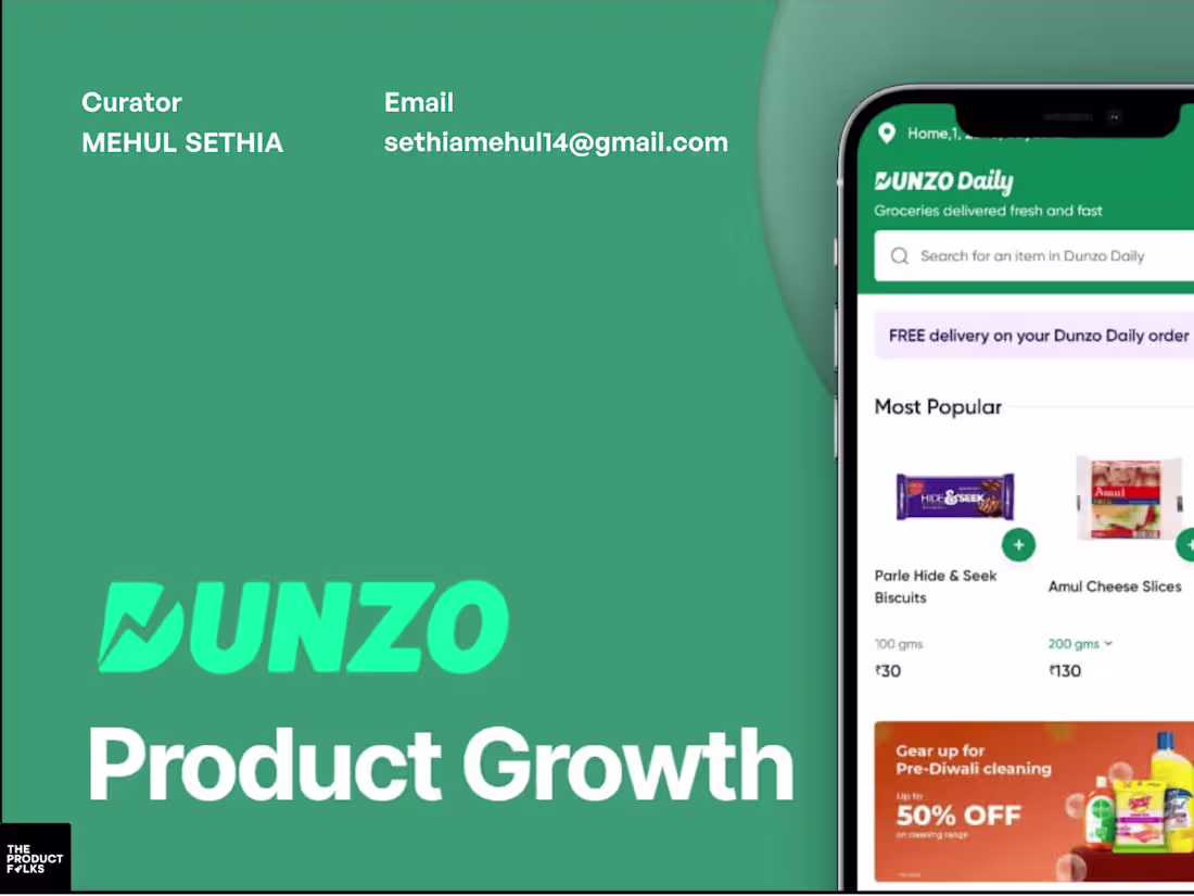 Cover image for CASE STUDY - DUNZO - PRODUCT GROWTH