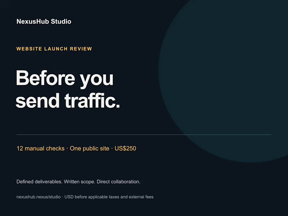 Cover image for Website Launch Review — 12 Manual Checks