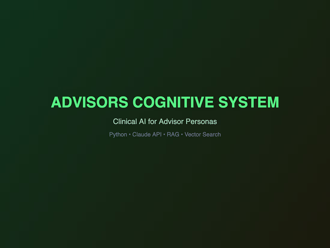 Cover image for Advisors Cognitive System