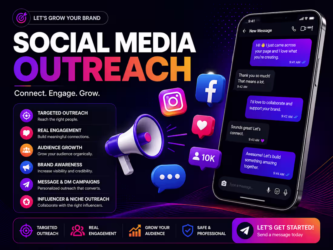 Cover image for I will manage social media outreach and generate targeted leads