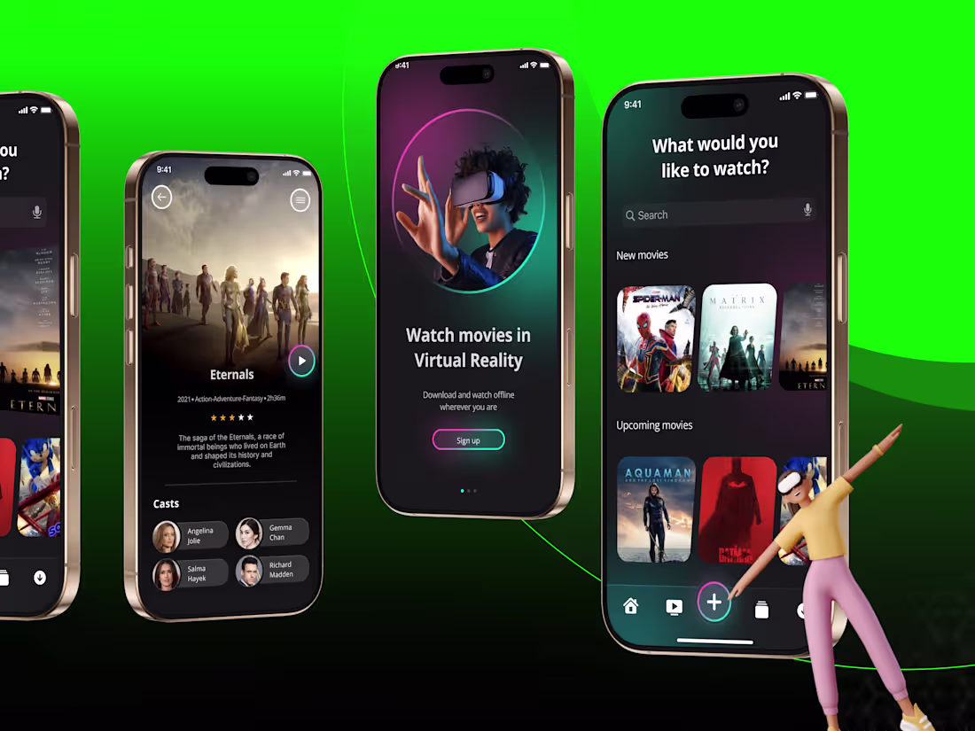 Cover image for Movie app Mobile App UI/UX Design in Figma