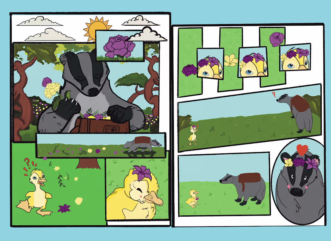 Cover image for "The Badger and the Duckling"